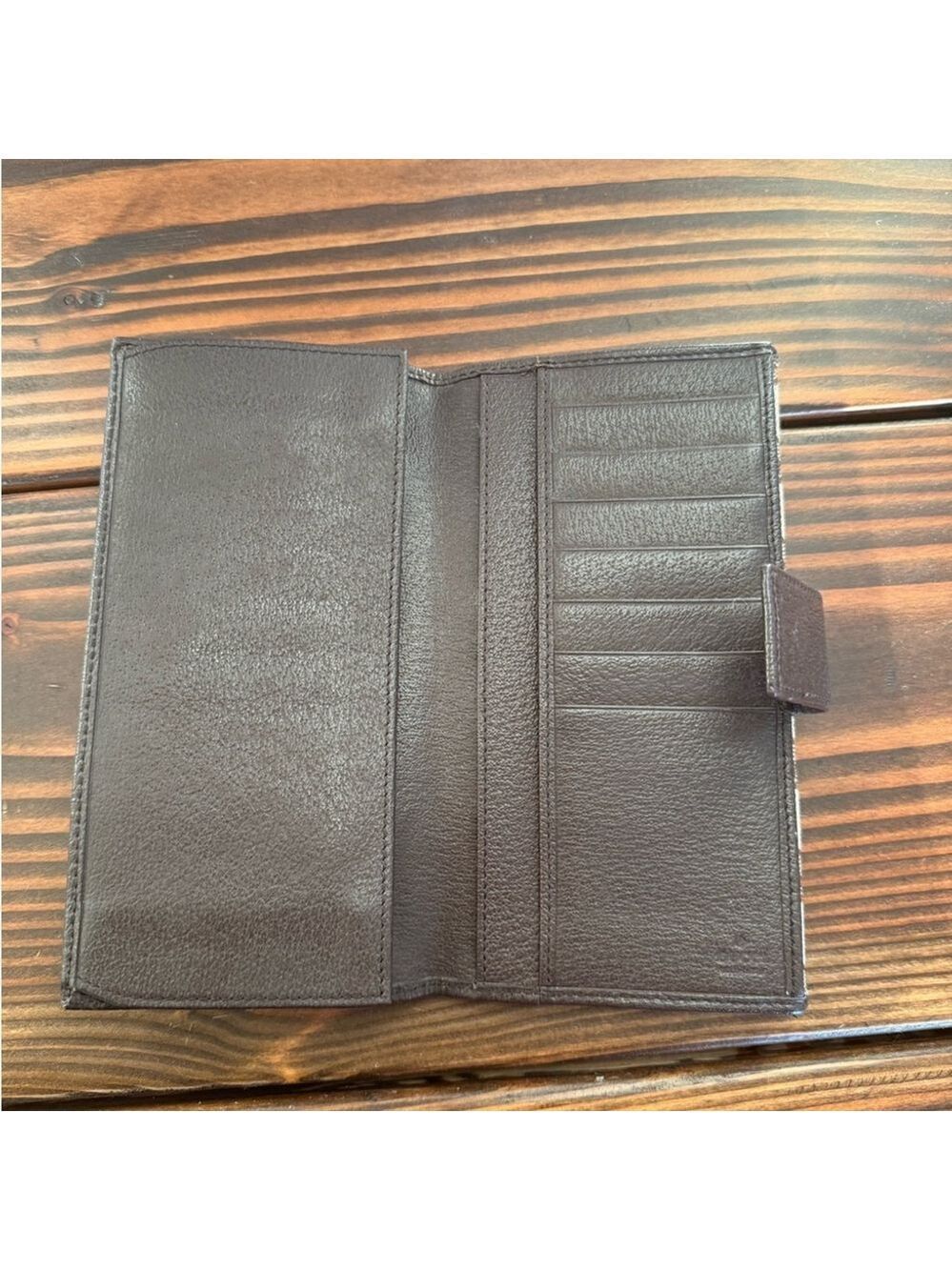 Gucci GG Supreme Canvas Leather Wallet Brown - Picture 8 of 13